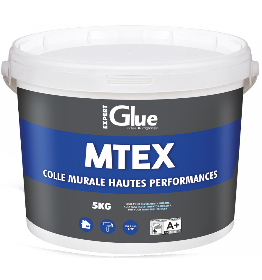 Colle MTEX revêtement mural, textile, toile de verre, 5kg-10kg